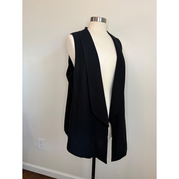 Eileen Fisher Jackets & Blazers - Eileen Fisher Woman Black 100% Silk Open Front Shawl Collar Vest 1X Longline